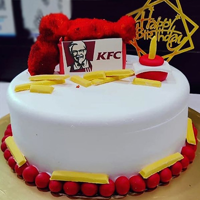 "Designer KFC Theme Semi Fondant Cake -2 Kg (Cake Magic) - Click here to View more details about this Product
